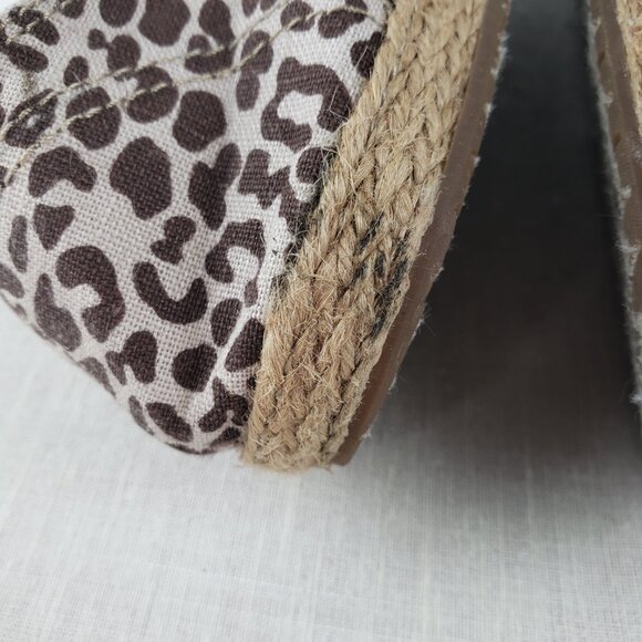 Sanuk Runaround Jute Cheetah Slip On Espadrille Flats Animal Print Womens Size 9 - Picture 8 of 11
